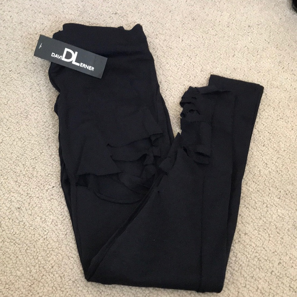 David Lerner black legging NWT large